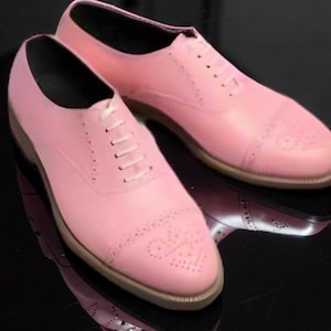 men light pink dress shoes Pink Men's Harvey Lace-Up Dress Shoes 8.5 / Pink