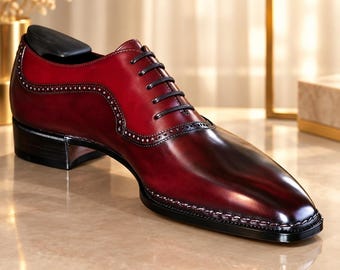 Handgefertigte Herrenschuhe aus reinem Leder, Oxford-Schnürschuhe, individuelle Herren-Partyschuhe