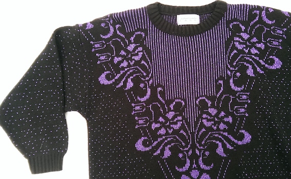 Vintage Purple Rain Metallic Sweater 