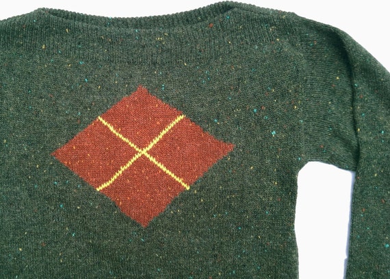 Vintage 70's Beldoch Popper Tweed Intarsia Argyle… - image 3