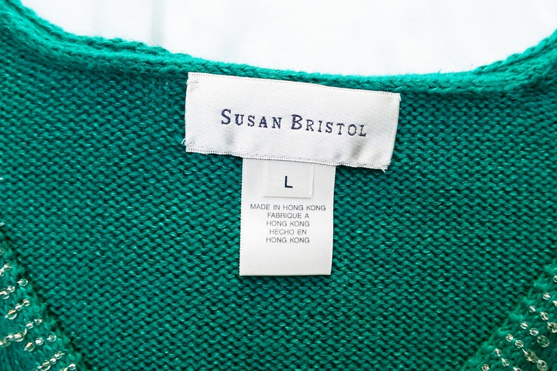 Vintage Susan Bristol Bead and Sequin Embellished V-neck Sweater Large ...