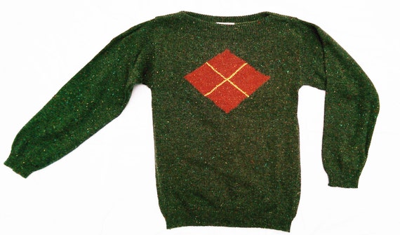 Vintage 70's Beldoch Popper Tweed Intarsia Argyle… - image 2