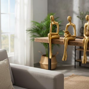 Modern Abstract Family of Four Sculpture, Living Room Entryway Decor, Minimalist Family Figurine