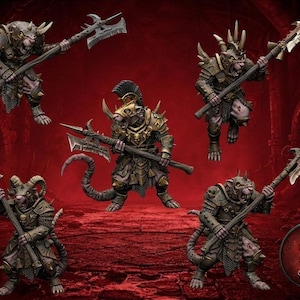 Ratmen Elite Warriors – 5 Vermin Shock Troops | 28mm 32mm Fantasy Miniature