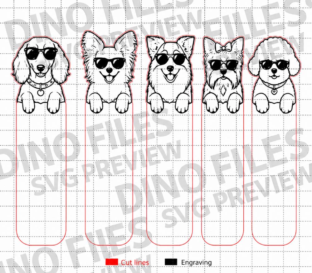 Dog Bookmark SVG Bundle | 20 Dog Breeds Laser Cut | Funny Dog ...