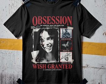 Maglietta del film Obsession, maglietta grafica per fan del genere gotico dark romance.