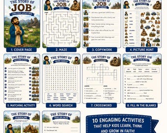 L'histoire de Job : Livre d'activités imprimable pour enfants | Activités bibliques | École du dimanche