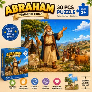 Abraham, trons fader, barnpussel | 30-bitars bibliskt pussel