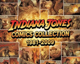 Collezione di fumetti di Indiana Jones 1981-2009, pacchetto da 4 GB, albi, brossura, volumi, albi annuali, serie di fumetti d'azione e avventura, romanzi, riviste