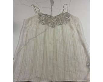 XXI Blouse Tank Sleeveless Sheer And Lace Women's Medium Size