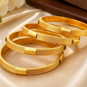 Traditionele Indiase Kangan-set van 18 karaats geelgoud | Luxe armbanden van 155 gram