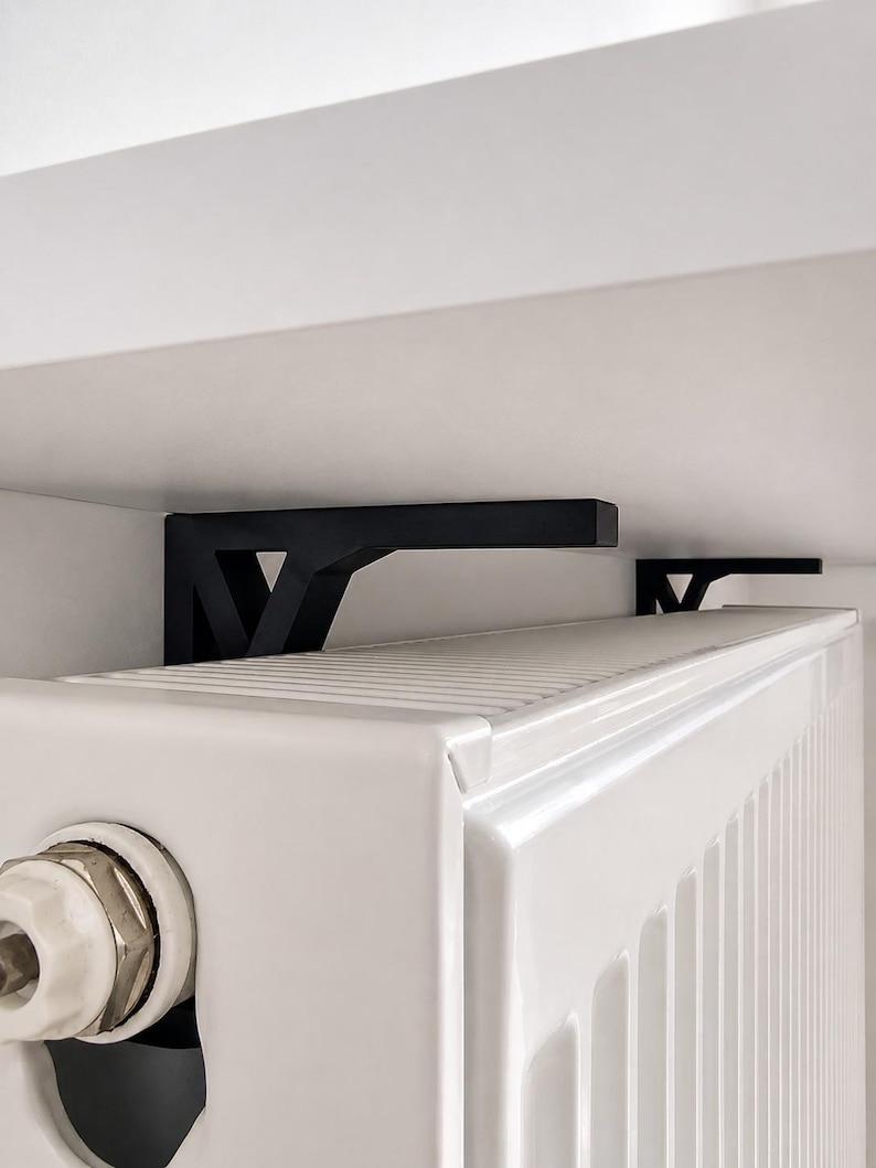 Radiator Shelf BRACKET | No Drill Hidden Mount | Shelf NOT Included | ABS | Floating Support | 3D Printed image 4