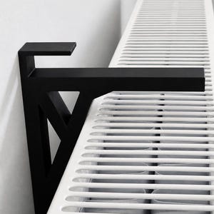 Radiator Shelf BRACKET | No Drill Hidden Mount | Shelf NOT Included | ABS | Floating Support | 3D Printed image 3