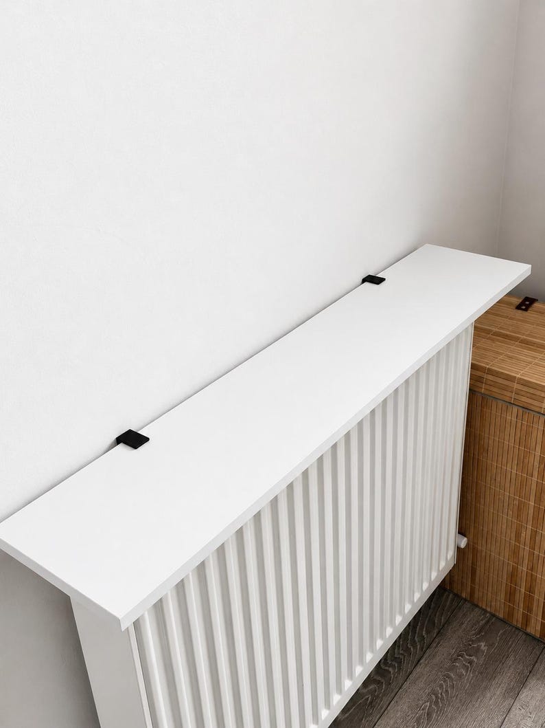 Radiator Shelf BRACKET | No Drill Hidden Mount | Shelf NOT Included | ABS | Floating Support | 3D Printed image 2