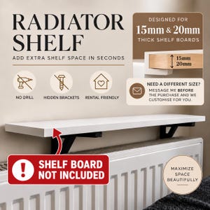 Radiatorplankbeugel | Onzichtbare montage zonder boren | Geschikt voor verhuur | ABS | Zwevende ondersteuning