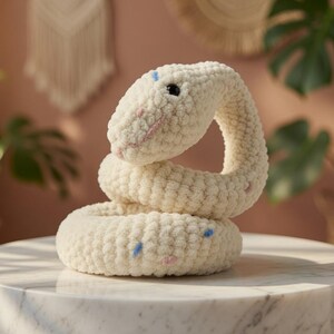 Crochet Snake Plushie Pattern, Amigurumi Stuffed Toy Tutorial (PDF Download)