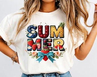 Crochet Summer Fruit Typographic PNG – Vibrant Sublimation Design (Digital Download)