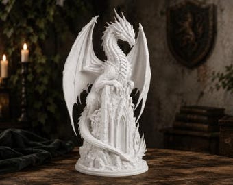 Gothic Dragon Cathedral Statue – Fantasy 3D Print Model (STL)
