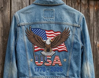 Patriotic American Eagle USA Embroidery Design - 1776-2026 Commemorative Machine Embroidery Pattern