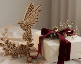 Laser Cut Hummingbird Bookmark SVG – Layered Wood Glowforge Files (Digital Download)