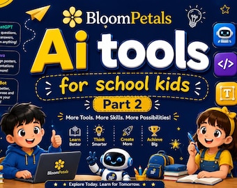AI Tools for Kids Ages 7–15 | Educational STEM Book | Printable PDF | Instant Download