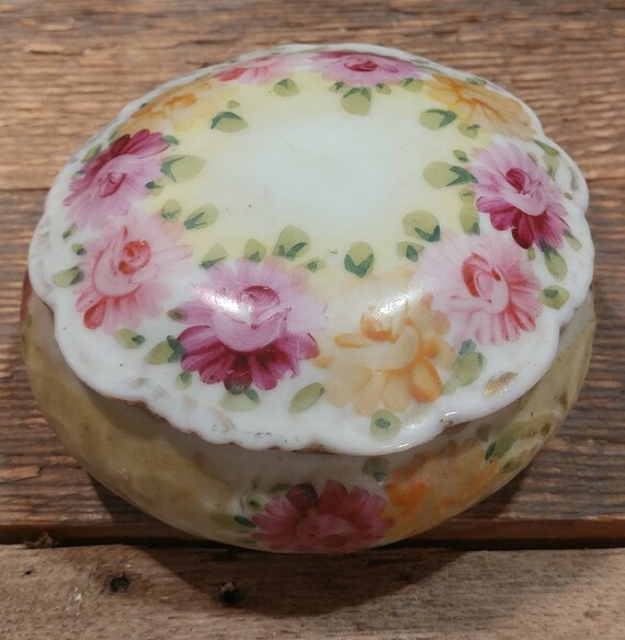Lovely Vintage Floral Ceramic Lidded Trinket Dish Home Decor Etsy