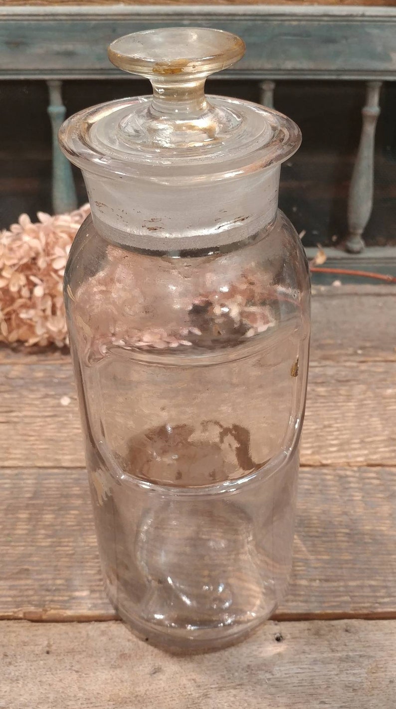 Authentic Antique Apothecary Jar / Bottle With Glass Stopper / Etsy