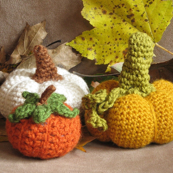 Fall Pumpkins/ Fall Trio/ Crochet/ Home Decor/Photo Prop/Autumn/Fall/Thanksgiving/Tablescape/ Ready to Ship