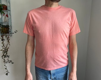 Vintage medium/large melon pink blank T-shirt, single stitch