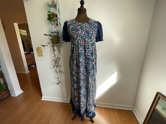Vintage Floral Empire Waist Maxi Dress Large - Etsy Vintage Floral Empire Waist Maxi Dress Large - Etsy