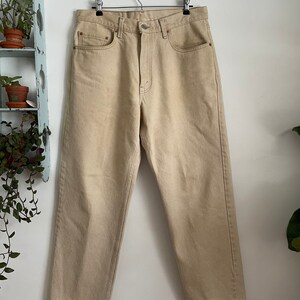 Vintage Levi’s 550 red tabs beige jeans 34X 29 relaxed fit image 2