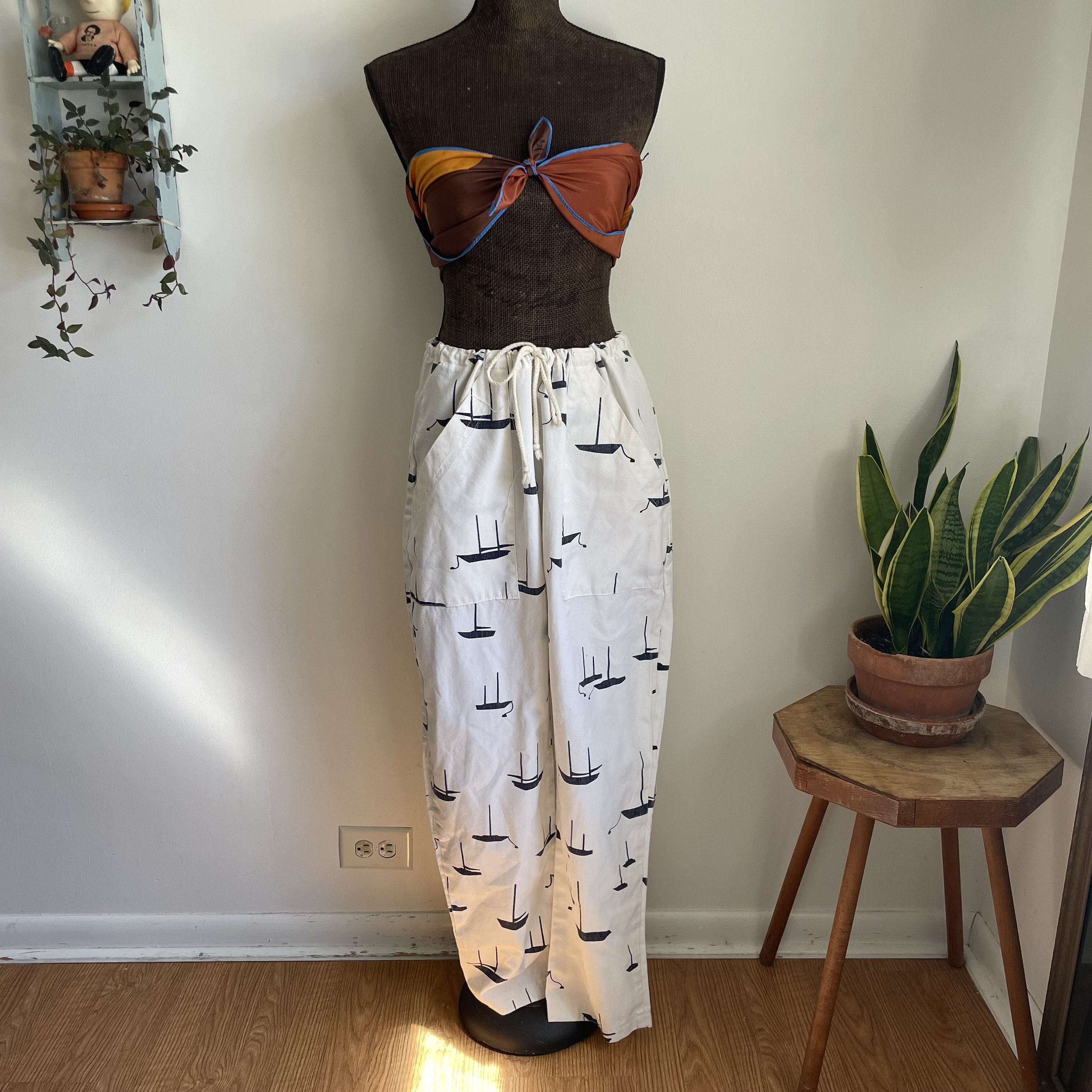 Vintage 1980s Michigan Rag Company Sailboat Pants Large - Etsy