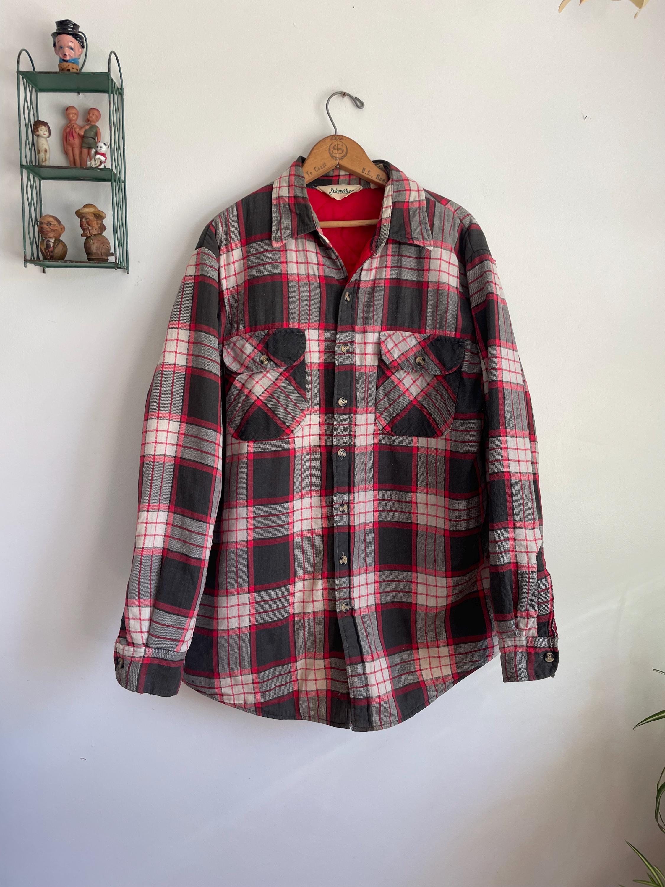 St Johns Bay Quilted Flannel Shirt - Etsy