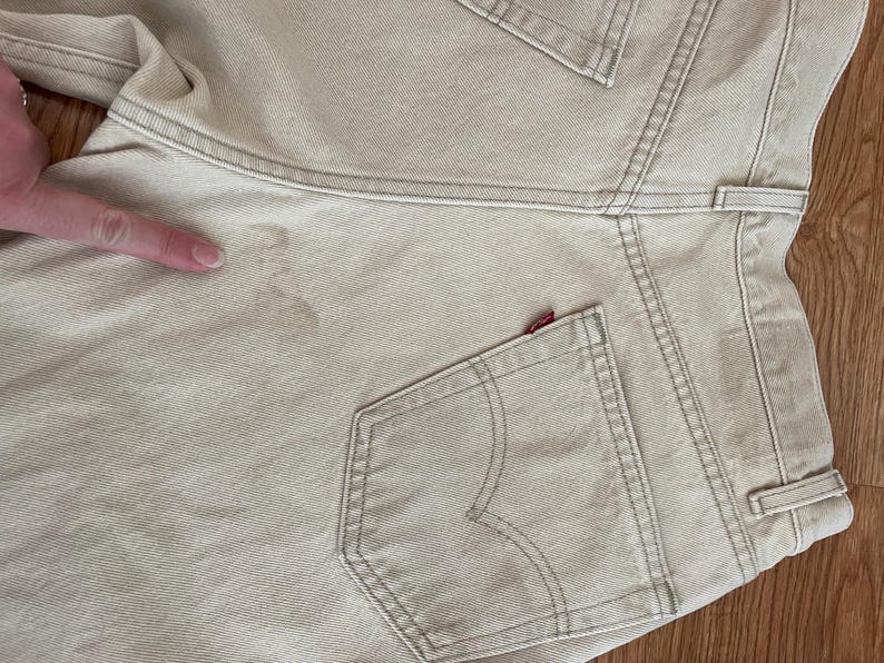 Vintage Levi’s 550 red tabs beige jeans 34X 29 relaxed fit image 12