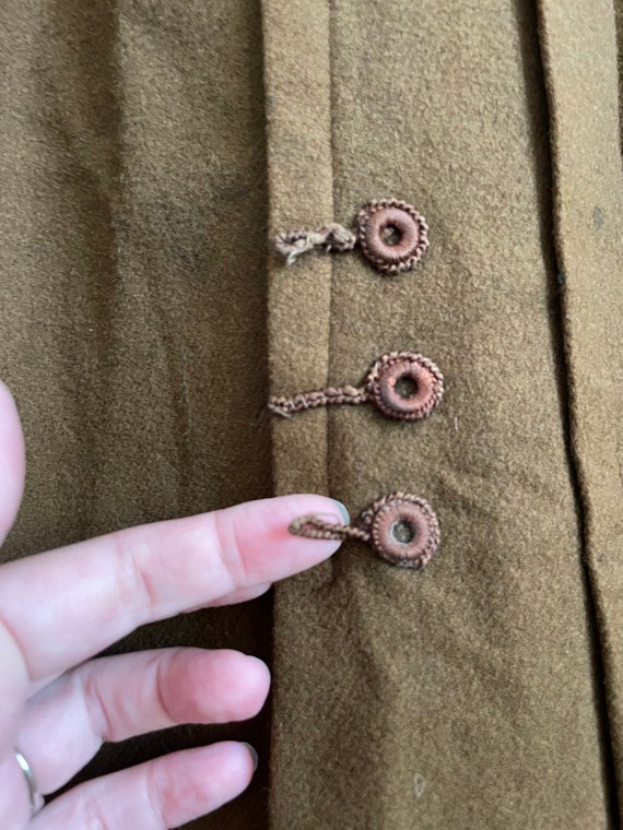 Antique brown wool petticoat skirt S/M - image 10