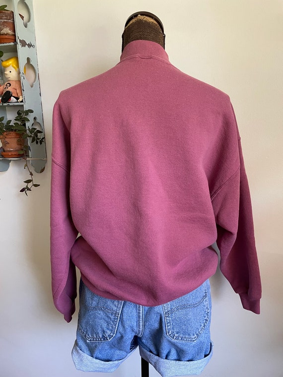 vintage XL Chic mauve, mock-neck sweatshirt,  mad… - image 9
