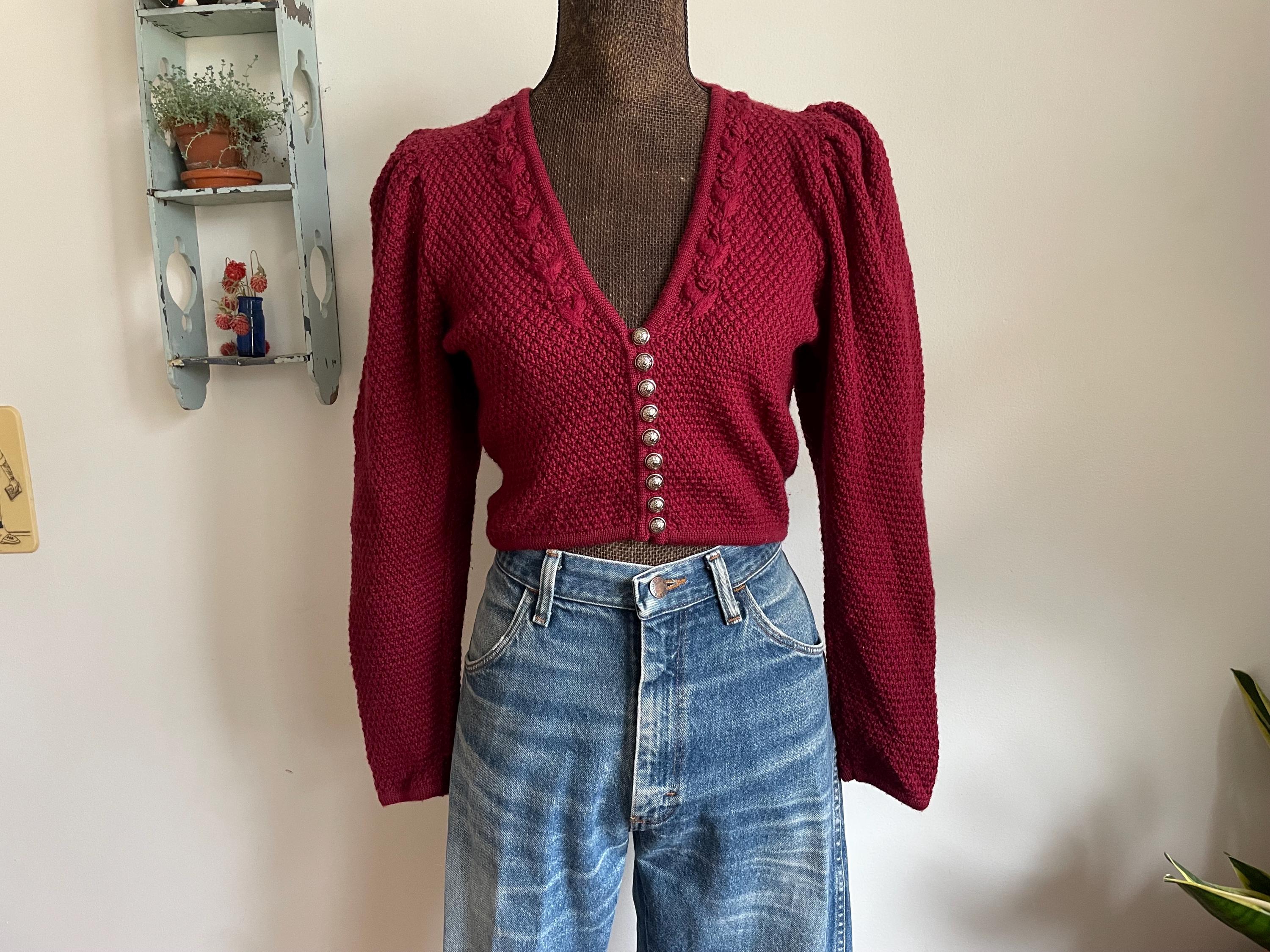 Red Cropped Cardigan - Etsy Red Cropped Cardigan - Etsy