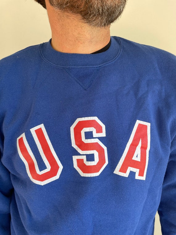 Vintage 90s Russell athletic USA pull over sudadera grande Etsy Espana