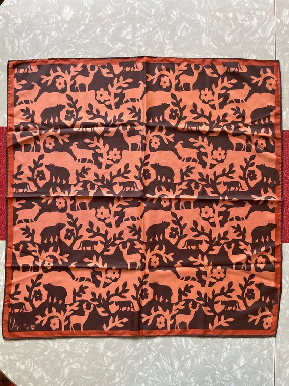 Vintage Vera Neumann scarf with animal print