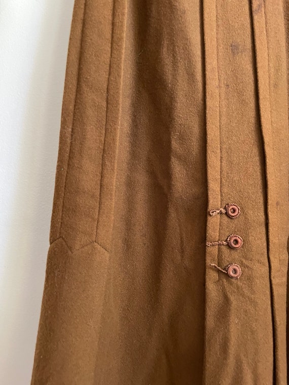 Antique brown wool petticoat skirt S/M - image 3