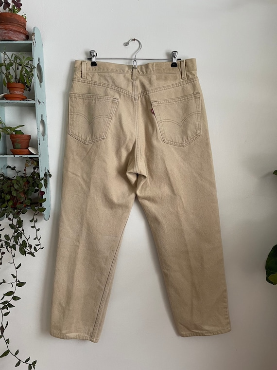 Vintage Levi’s 550 red tabs beige jeans  34X 29 r… - image 3