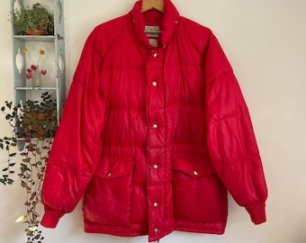 Vintage medium red down puffer jacket