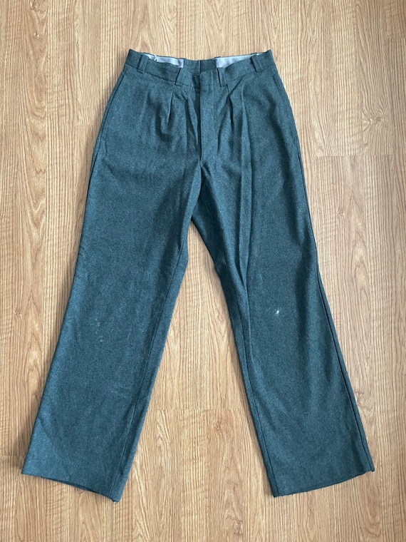 Vintage wool military pants 30x30 Grayish green - image 2