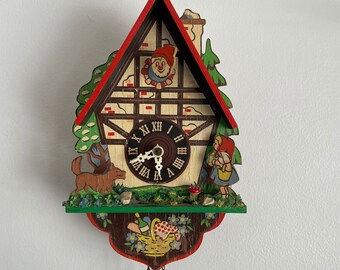 Vintage German Helmut Kammerer wood cuckoo clock Black Forest