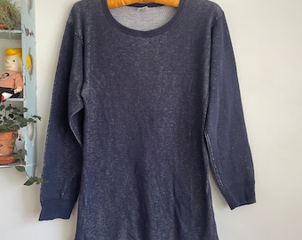 Vintage XL Navy blue thermal shirt Morgan Mills