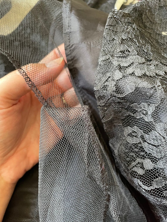 Vintage 1980’s black lace dress XS/small - image 9