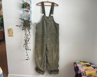 Vintage US navy deck overalls wool lined medium