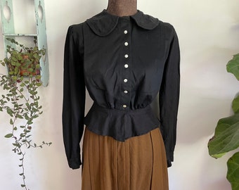 Antique victorian bodice blouse wool blend small/XS