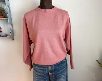 vintage 1990’s medium pink knit acrylic sweater