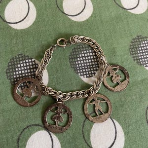 vintage Forstner Sterling charm bracelet with kid charms 1950’s 1960’s